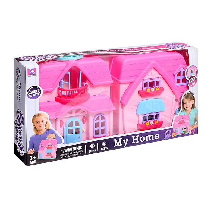 Пластиковый домик для кукол «Семья» с фигурками и аксессуарами, свет, звук - фото 1907083343