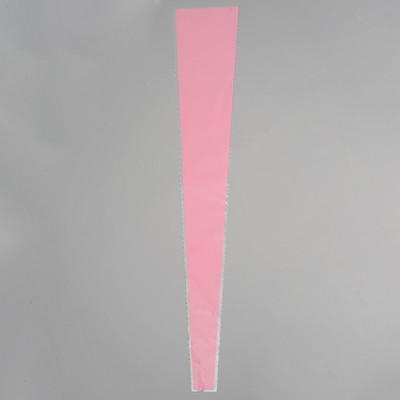 Пакет для цветов конус "Для розы", прозрачный - розовый, 15 х 80 см