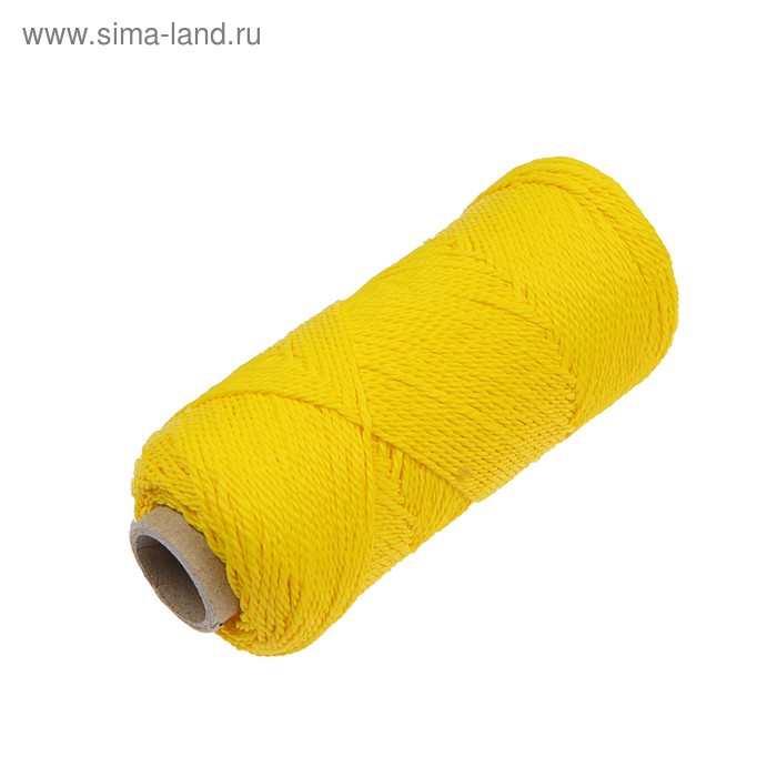 Шнур каменщика полипр. круч. 1.2 мм, 100 м, желтый - Фото 1