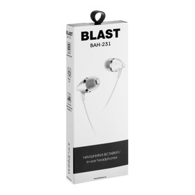 

Наушники Blast BAH-231, вакуумные, 101 дБ, 32 Ом, 3.5 мм, 1.2 м, белые
