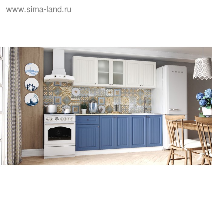 Кухня Нова 2 м МДФ, Магнолия/Деним - Фото 1