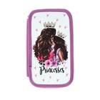 Пенал 3 секции, 105 х 190 мм, ламинированный картон, ПО-110, «Модные принцессы» - Фото 1