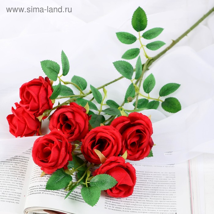 Цветы искусственные "Роза Септима" 5х65 см, красный - Фото 1