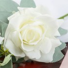 Цветы искусственные "Роза Терция" 12х60 см, белый - фото 7240482