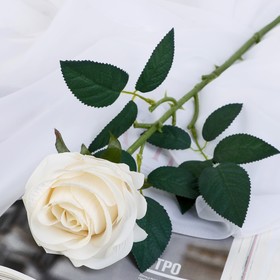 Цветок искусственный "Роза Летисия" 7х64 см, белый