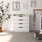 Комод пеленальный детский Сириус-2 Wood=804, 80×47×94 см, 4 ящика, белый премиум - Фото 4
