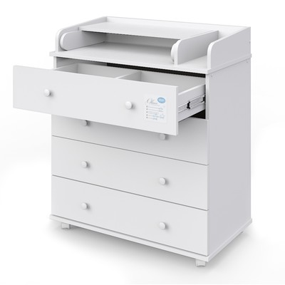 Комод пеленальный детский Орион 804 (Oliver), 80×45×93 см, 4 ящика, белый