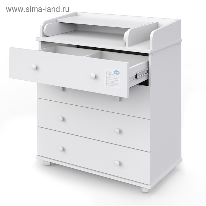 Комод пеленальный детский Орион 804 (Oliver), 80×45×93 см, 4 ящика, белый - Фото 1