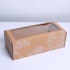 Коробка складная с PVC-окном «Цветы », 16 × 35 × 12 см - фото 11416947