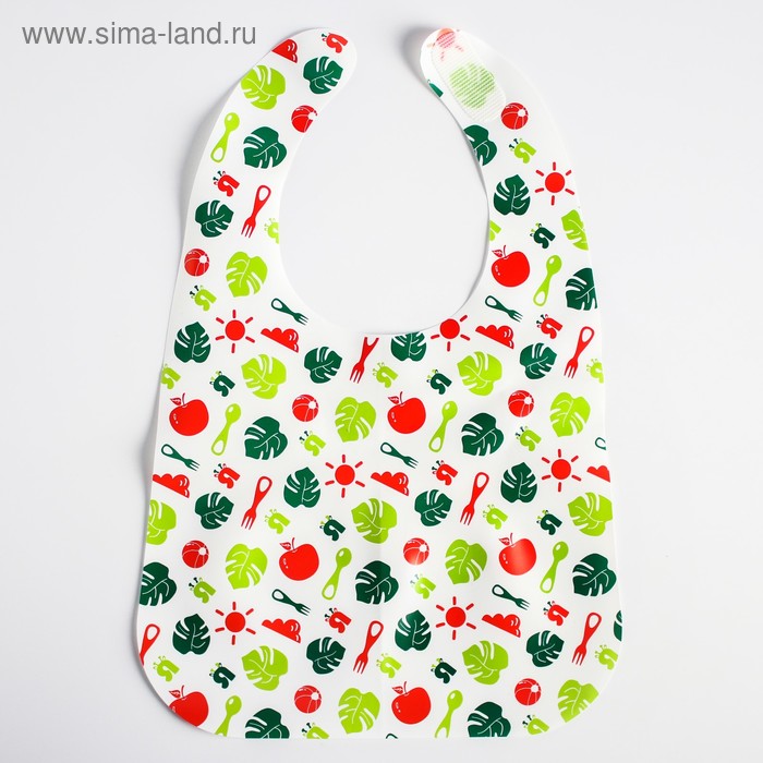 Нагрудник для кормления «Крошка Я» непромокаемый на липучке, зеленый - Фото 1