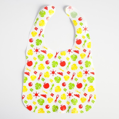 Нагрудник для кормления «Крошка Я» непромокаемый на липучке, желтый