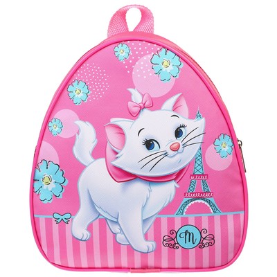 Рюкзак детский для девочки, на молнии, розовый, 23×21×10 см, Коты аристократы