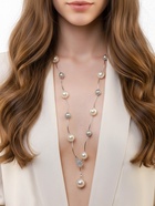 Колье «Флёр» шарики, бело-серое в серебре, длина регулируемая, №12, бусины №16, №20, 40-87 см - Фото 2