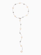 Колье «Флёр» шарики, бело-серое в серебре, длина регулируемая, №12, бусины №16, №20, 40-87 см - Фото 4