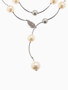 Колье «Флёр» шарики, бело-серое в серебре, длина регулируемая, №12, бусины №16, №20, 40-87 см - Фото 5