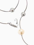 Колье «Флёр» шарики, бело-серое в серебре, длина регулируемая, №12, бусины №16, №20, 40-87 см - Фото 6