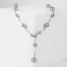 Колье «Флёр» шарики, серое в серебре, длина регулируемая, №12, бусины №16, №20 - Фото 1