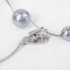 Колье «Флёр» шарики, серое в серебре, длина регулируемая, №12, бусины №16, №20 - Фото 2