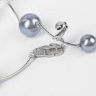 Колье «Флёр» шарики, серое в серебре, длина регулируемая, №12, бусины №16, №20 - Фото 3