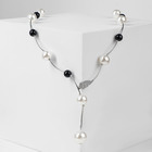 Колье «Флёр» шарики, чёрно-белое в серебре, бусины №16, №20, L=87 см - Фото 1