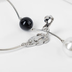 Колье «Флёр» шарики, чёрно-белое в серебре, бусины №16, №20, L=87 см - Фото 3