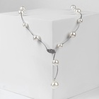 Колье «Флёр» шарики, белое в серебре, длина регулируемая, №12, бусины №16, №20, 40 см - Фото 4