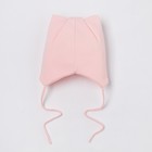 Шапка для девочки, цвет пудра, размер 46-50 - Фото 3