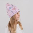 Шапка для девочки, цвет розовый/единороги, размер 50-54 - Фото 1