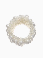 Браслет жемчуг "Зима" сплошной узор, цвет молочный, d=8 см - фото 809437558