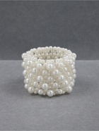 Браслет жемчуг "Зима" сплошной узор, цвет молочный, d=8 см - фото 809437560