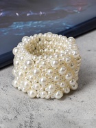 Браслет жемчуг "Зима" сплошной узор, цвет молочный, d=8 см - фото 809437561