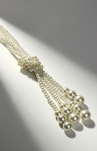 Бусы «Узел», 2 нити, бусины №6-14, цвет молочный, 80 см - Фото 4