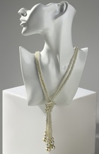 Бусы «Узел», 2 нити, бусины №6-14, цвет молочный, 80 см - Фото 2