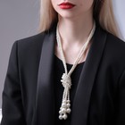 Бусы «Узел», 2 нити, бусины №6-14, цвет молочный, 80 см - Фото 1