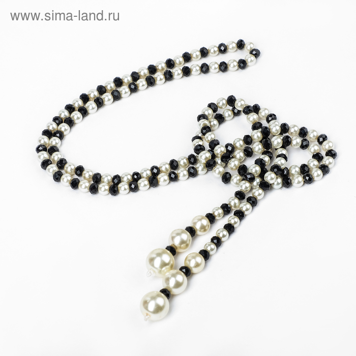 Бусы «Роскошный жемчуг» гирлянда, шар №8, чёрно-белые, L=107 см - Фото 1