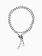 Бусы «Роскошный жемчуг» гирлянда, d=0.8, молочно-синие, 107 см - Фото 1