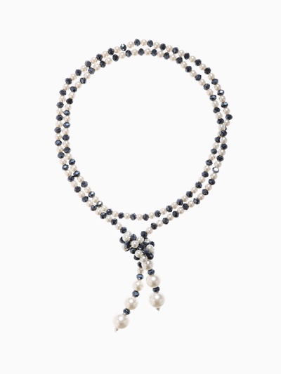 Бусы «Роскошный жемчуг» гирлянда, d=0.8, молочно-синие, 107 см