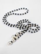 Бусы "Роскошный жемчуг" гирлянда, d=0,8, цвет молочно-синий, 107см - фото 809214060