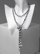 Бусы «Роскошный жемчуг» гирлянда, d=0.8, молочно-синие, 107 см - Фото 3