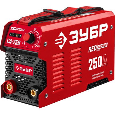 Инверторный аппарат «ЗУБР» СА-250, 9.3 кВт, 20-250 А, ММА, ПВ 70%, d=1.6-6 мм, антизалипание