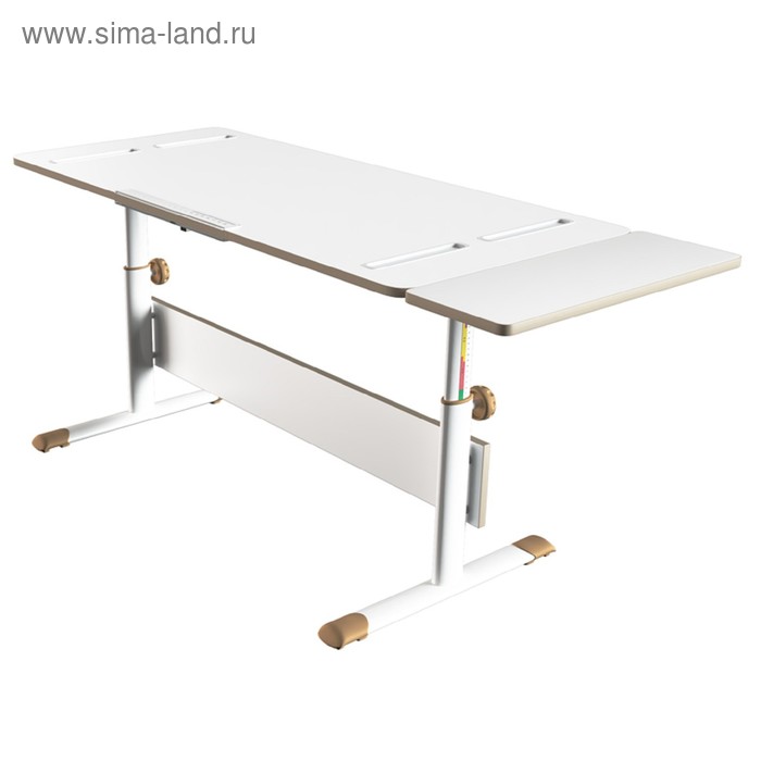 Комплект растущая парта-трансформер Polini kids City D2 с боковой приставкой, 140 × 55 см, белый - Фото 1