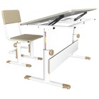 Комплект растущая парта-трансформер Polini kids City D2 с боковой приставкой, 140 × 55 см, белый - Фото 5