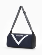 Сумка спортивная на молнии, боковой карман/сетка, регулируемый ремень, маленький размер, тёмно-синяя - Фото 7