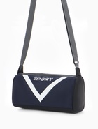 Сумка спортивная на молнии, боковой карман/сетка, регулируемый ремень, маленький размер, тёмно-синяя - Фото 2