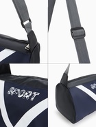 Сумка спортивная на молнии, боковой карман/сетка, регулируемый ремень, маленький размер, тёмно-синяя - Фото 4