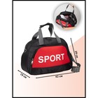 Сумка спортивная, отдел на молнии, наружный карман, длинный ремень, цвет чёрный/красный - Фото 4