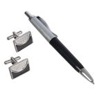 Набор подарочный 2в1: ручка, 2 запонки, черный - Фото 5