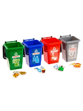 Сортер «Раздельный сбор мусора», 33 детали