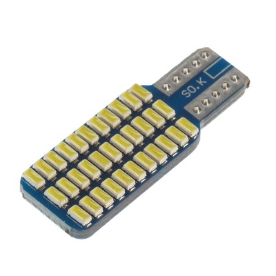 Автолампа светодиодная TORSO, T10 W5W, 12 В, 1.3 Вт, 33 LED, свет белый