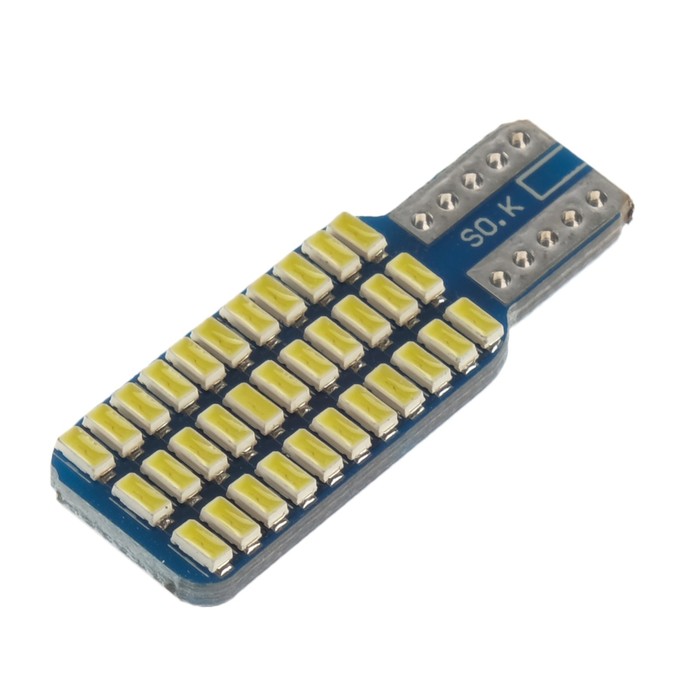 Автолампа светодиодная TORSO, T10 W5W, 12 В, 10 Вт, 33 LED, свет белый - Фото 1